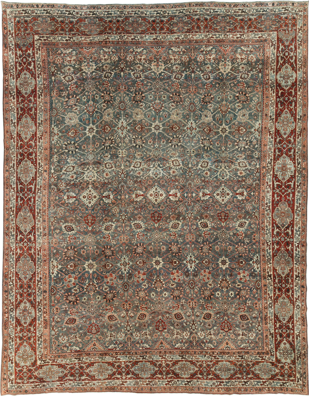 Antique Persian Bidjar Room Size Carpet, No.31162 - Staging
