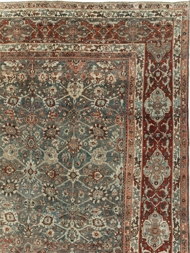 Antique Persian Bidjar Room Size Carpet, No.31162 - Staging