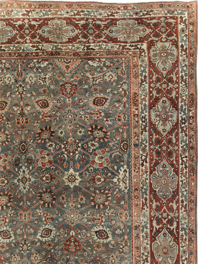 Antique Persian Bidjar Room Size Carpet, No.31162 - Staging