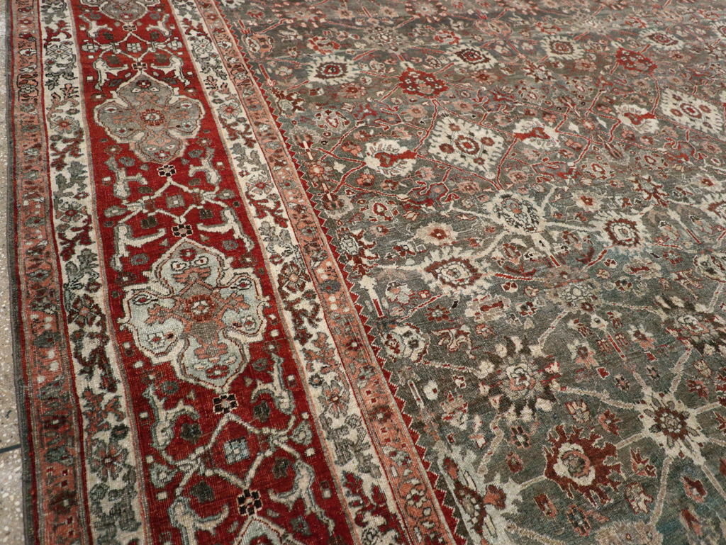 Antique Persian Bidjar Room Size Carpet, No.31162 - Staging
