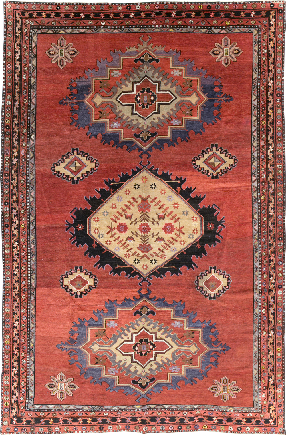 Vintage Turkish Anatolian Room Size Carpet, No.31166 - Staging