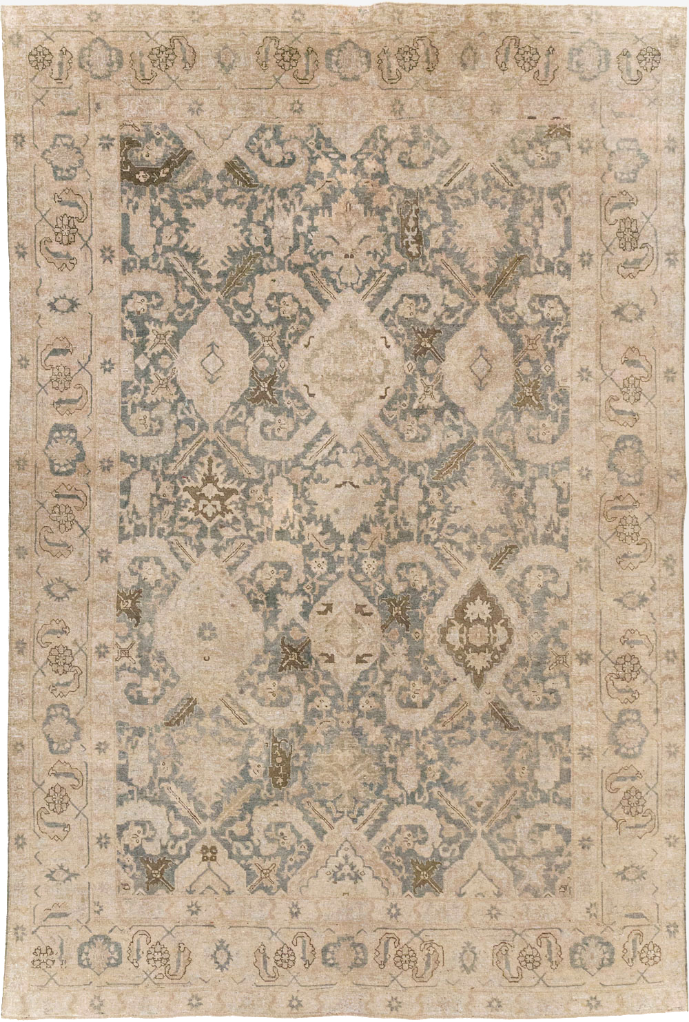 Antique Persian Tabriz Small Room Size Carpet, No.31167 - Staging