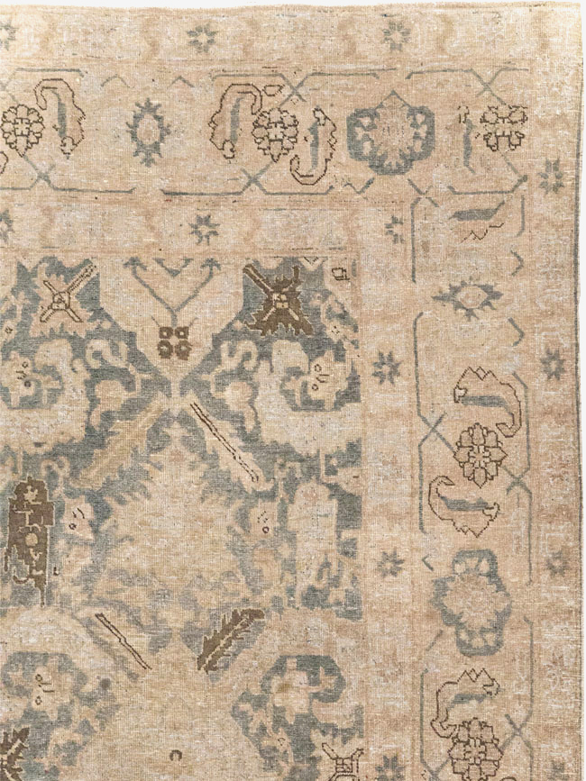 Antique Persian Tabriz Small Room Size Carpet, No.31167 - Staging