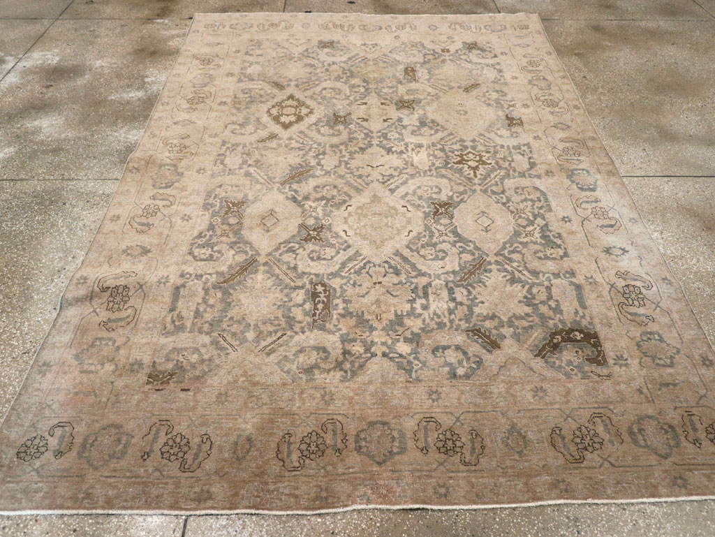 Antique Persian Tabriz Small Room Size Carpet, No.31167 - Staging
