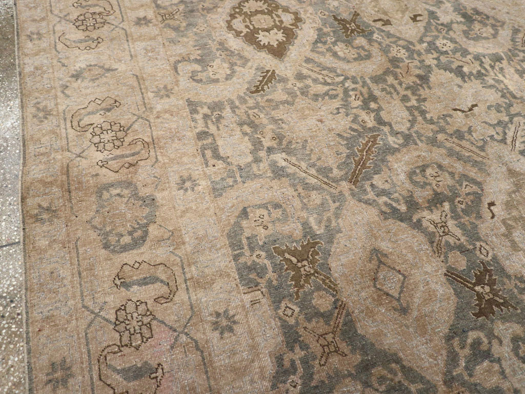 Antique Persian Tabriz Small Room Size Carpet, No.31167 - Staging