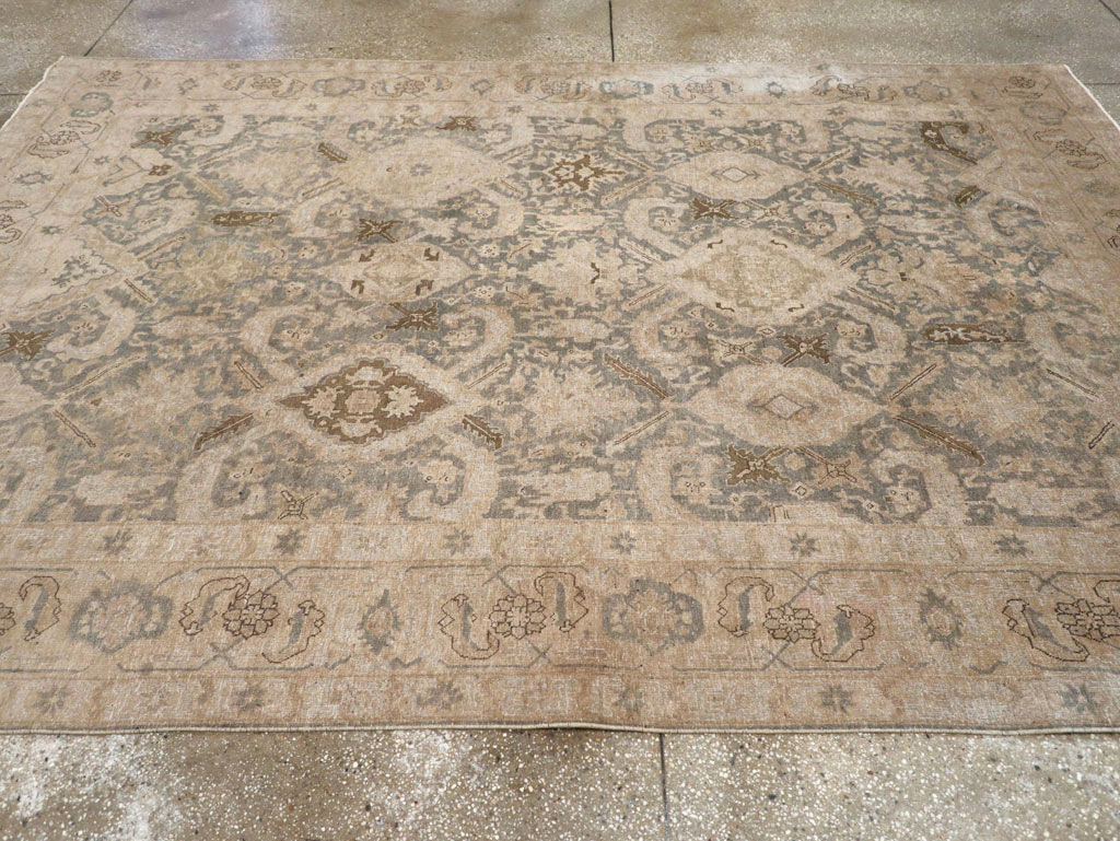 Antique Persian Tabriz Small Room Size Carpet, No.31167 - Staging