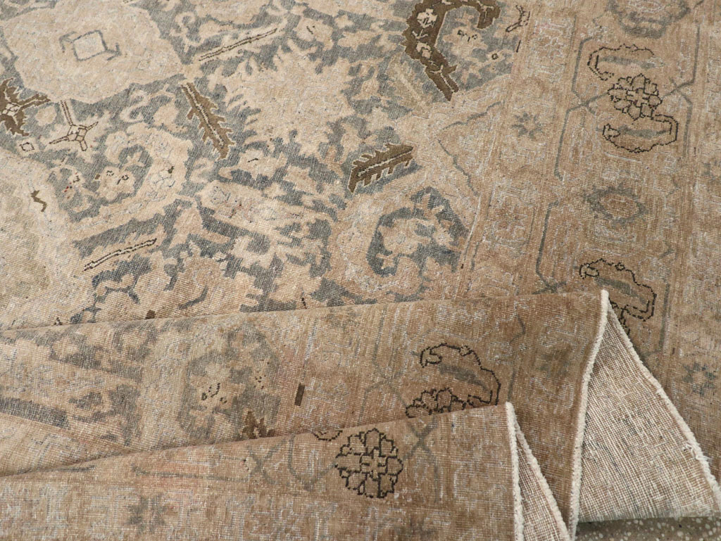 Antique Persian Tabriz Small Room Size Carpet, No.31167 - Staging