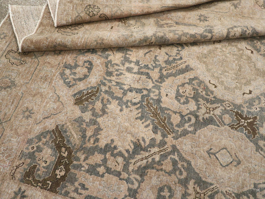 Antique Persian Tabriz Small Room Size Carpet, No.31167 - Staging