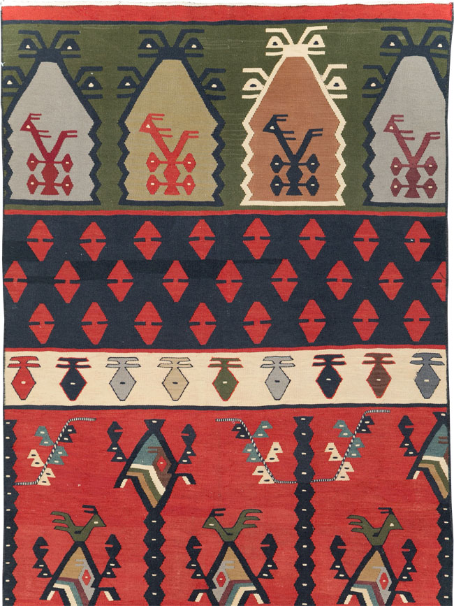 Vintage Turkish Sarkoy Kilim Long Runner, No.31169 - Staging