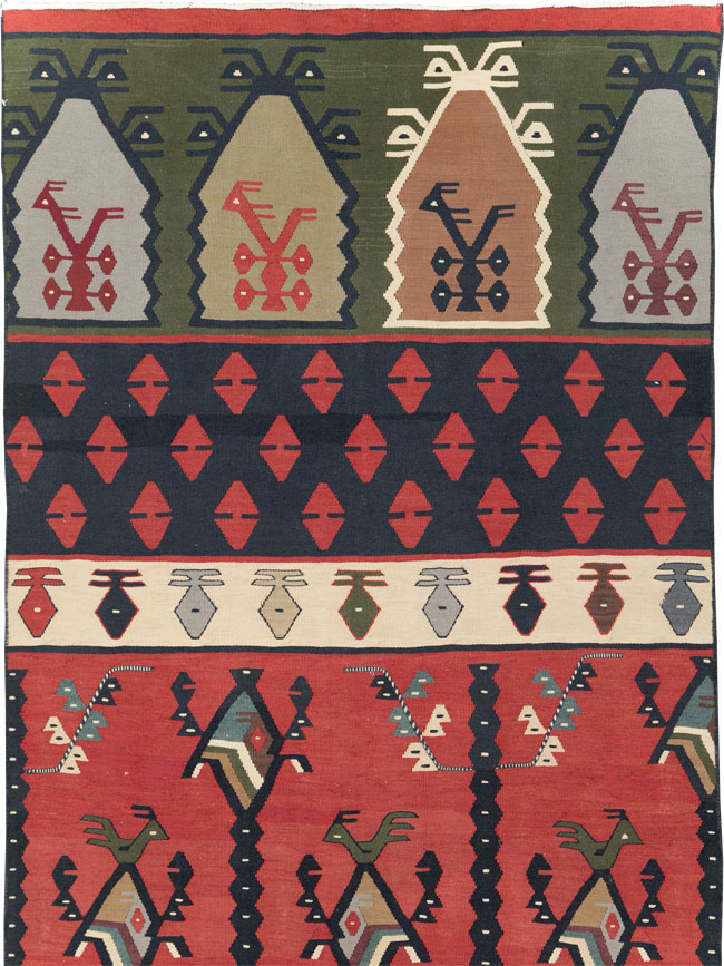 Vintage Turkish Sarkoy Kilim Long Runner, No.31169 - Staging