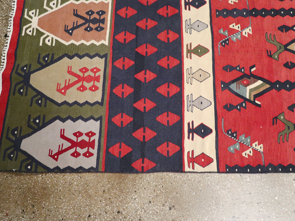 Vintage Turkish Sarkoy Kilim Long Runner, No.31169 - Staging