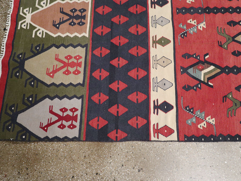 Vintage Turkish Sarkoy Kilim Long Runner, No.31169 - Staging