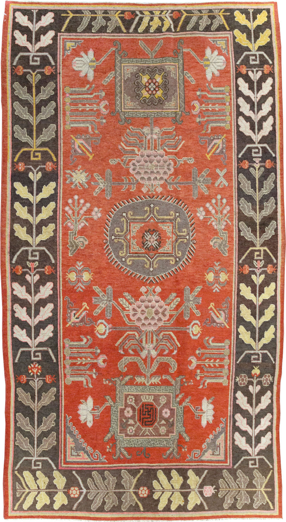 Antique East Turkestan Khotan Carpet, No.31173 - Staging