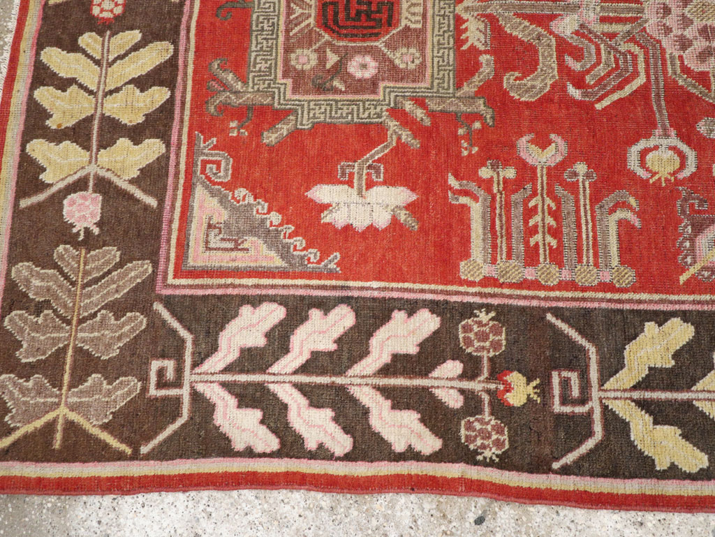 Antique East Turkestan Khotan Carpet, No.31173 - Staging
