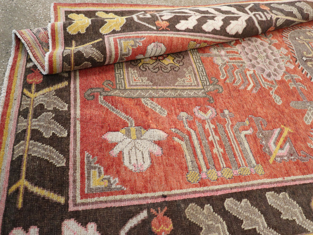 Antique East Turkestan Khotan Carpet, No.31173 - Staging