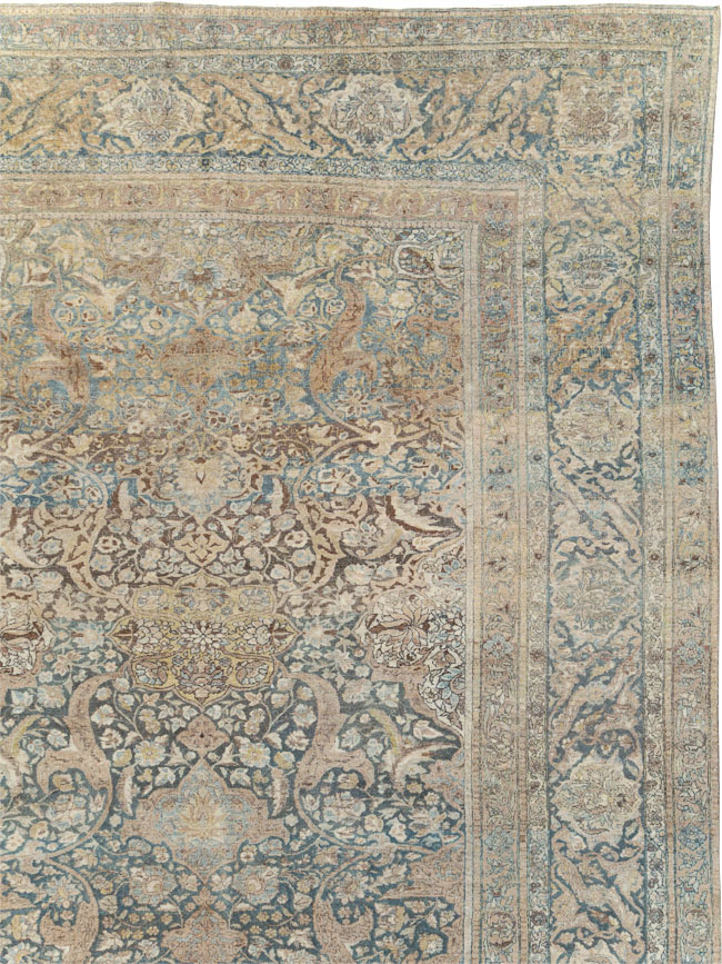 Antique Persian Isfahan Oversize Carpet, No.31174 - Staging