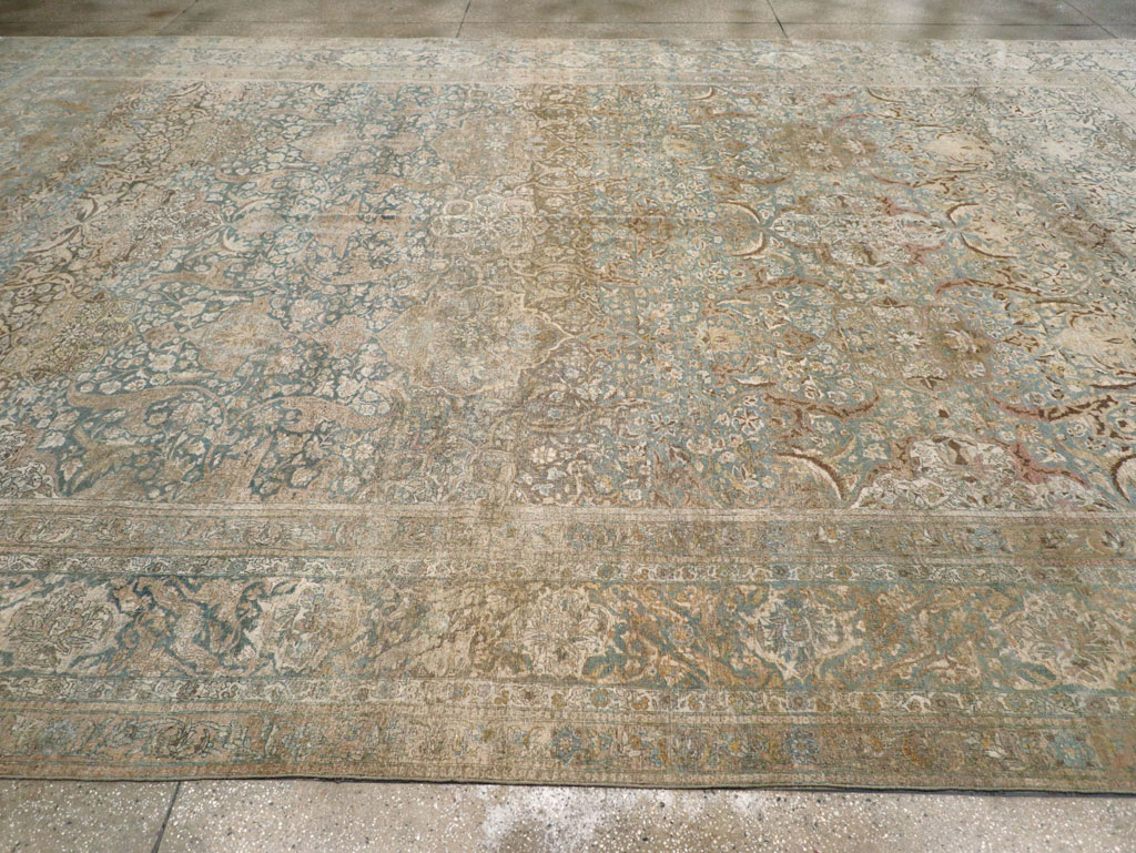 Antique Persian Isfahan Oversize Carpet, No.31174 - Staging