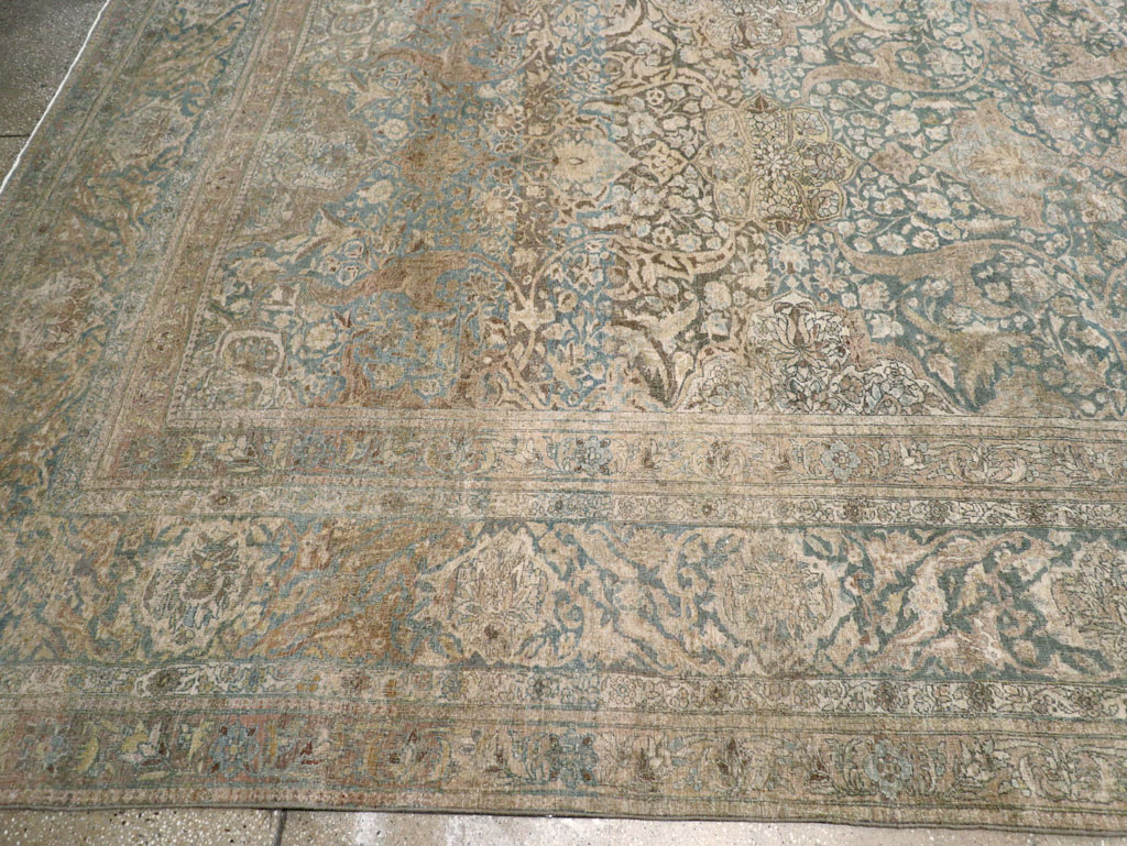 Antique Persian Isfahan Oversize Carpet, No.31174 - Staging