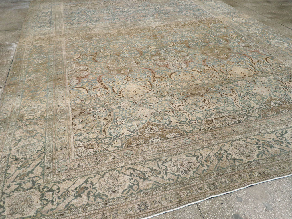 Antique Persian Isfahan Oversize Carpet, No.31174 - Staging