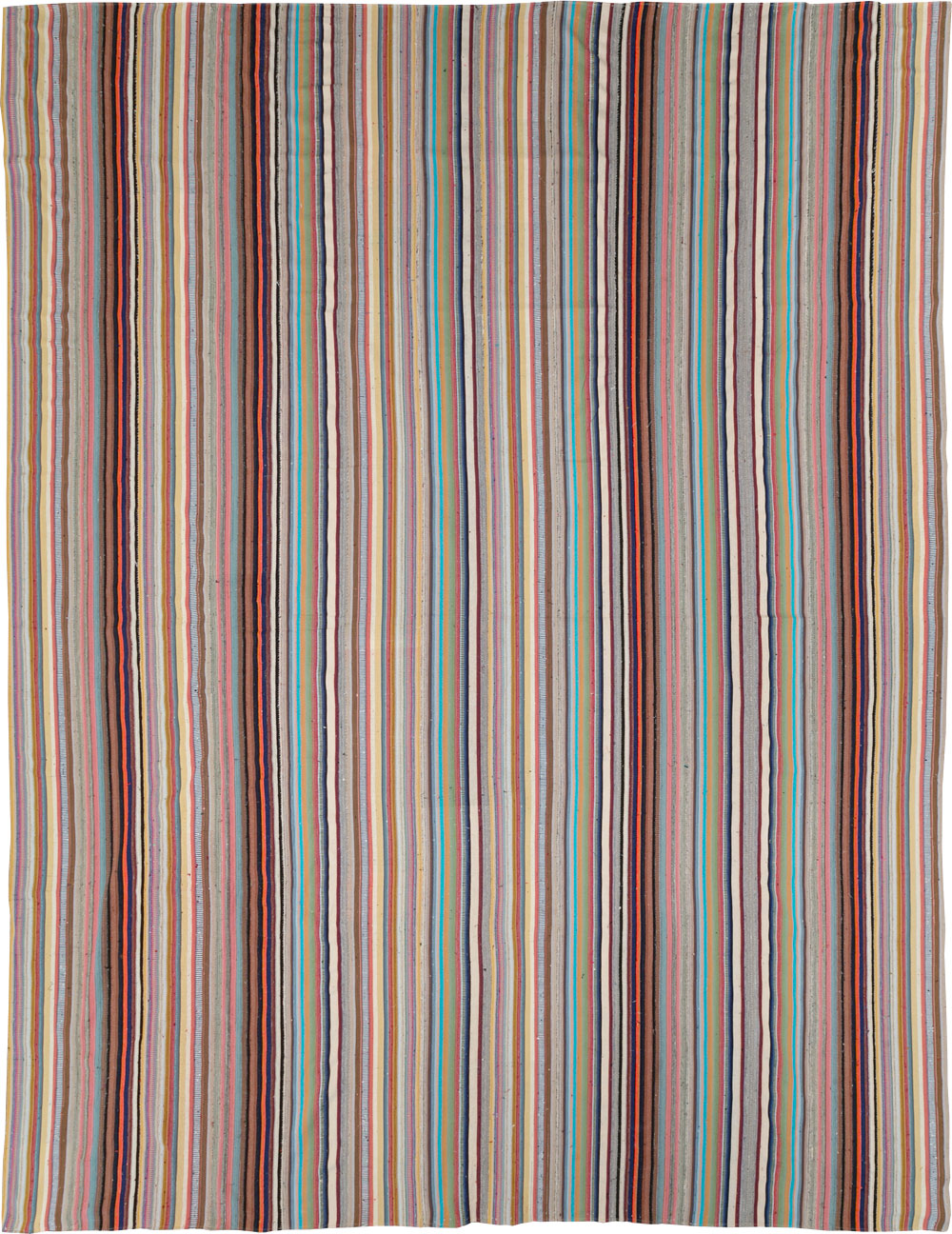 Contemporary Turkish Flatweave Kilim Large Carpet, No.31182 - Staging