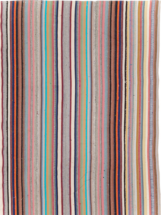 Contemporary Turkish Flatweave Kilim Large Carpet, No.31182 - Staging