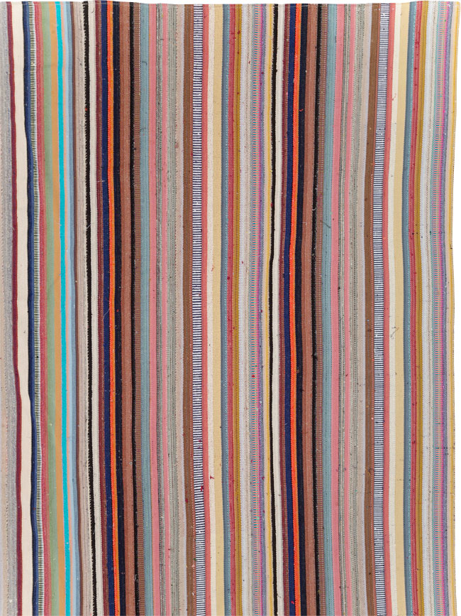 Contemporary Turkish Flatweave Kilim Large Carpet, No.31182 - Staging