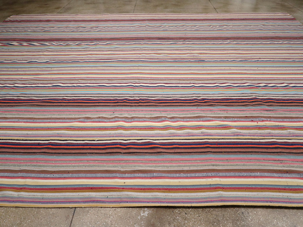 Contemporary Turkish Flatweave Kilim Large Carpet, No.31182 - Staging