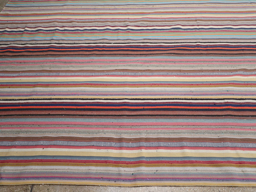 Contemporary Turkish Flatweave Kilim Large Carpet, No.31182 - Staging