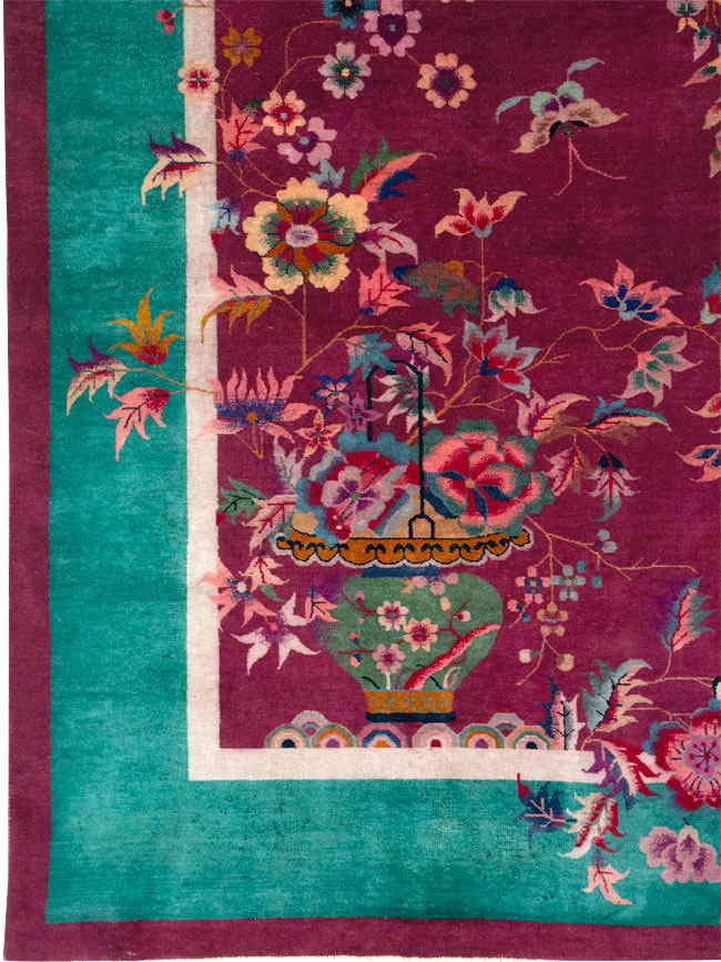 Vintage Chinese Art Deco Room Size Carpet, No.31185 - Staging