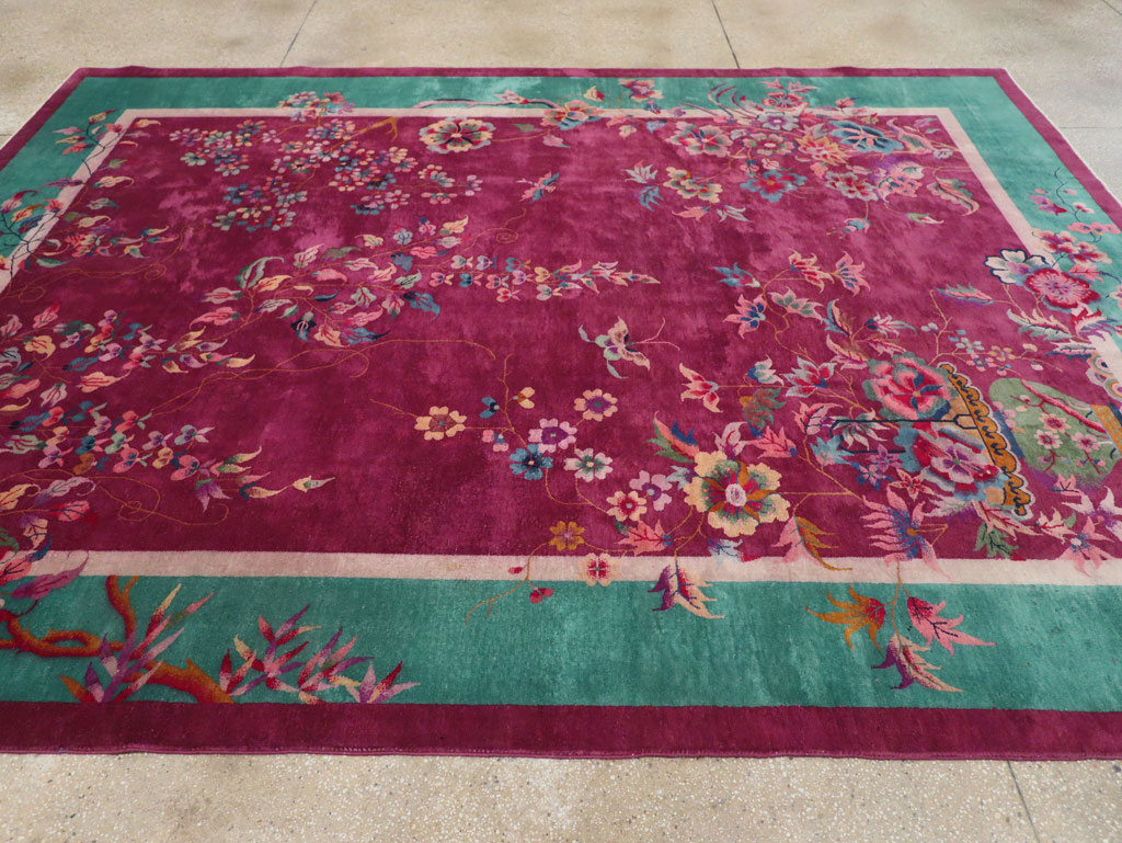 Vintage Chinese Art Deco Room Size Carpet, No.31185 - Staging