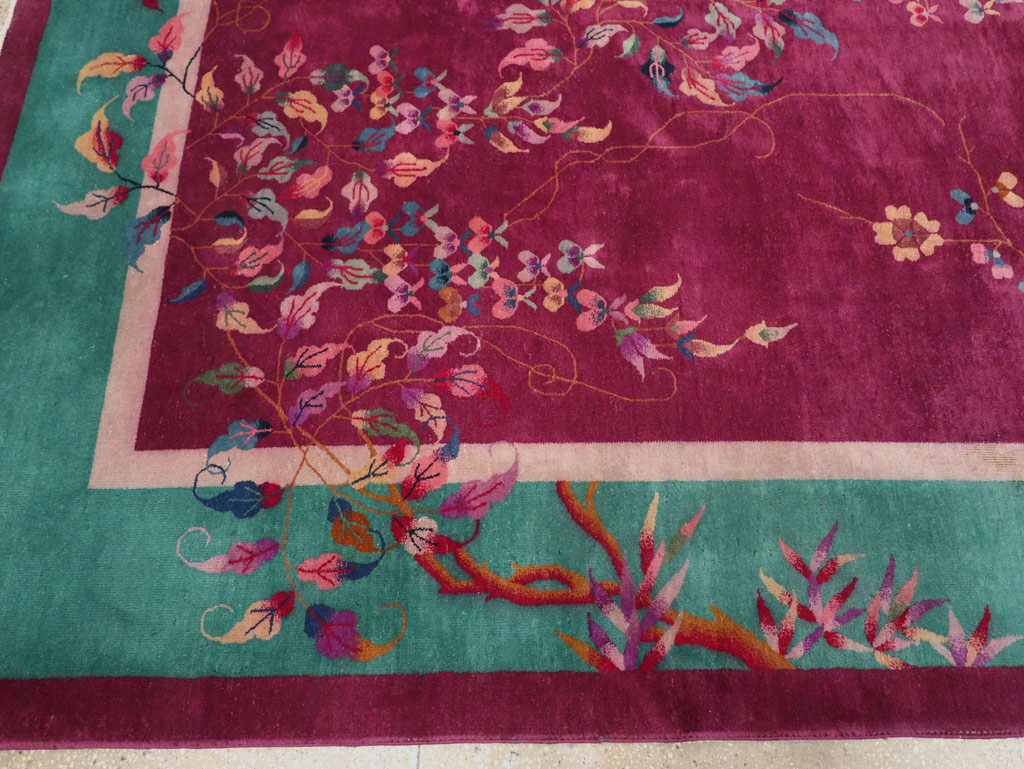 Vintage Chinese Art Deco Room Size Carpet, No.31185 - Staging
