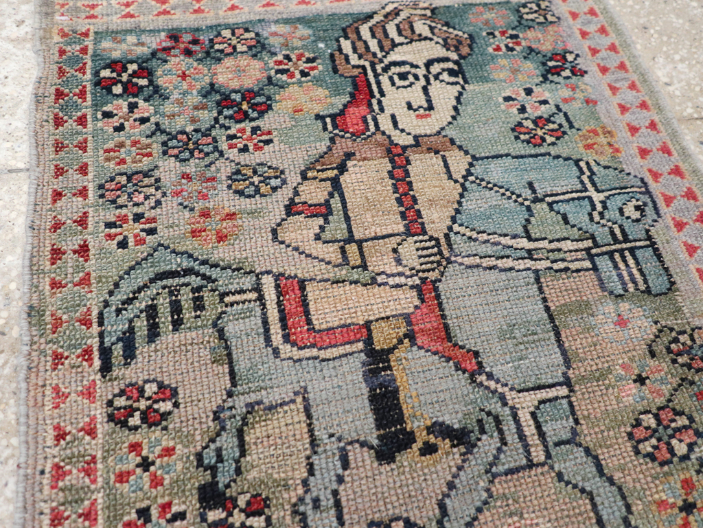 Antique Persian Malayer Pictorial Rug (Pair: 2 of 2), No.31187 - Staging