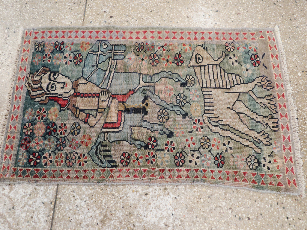 Antique Persian Malayer Pictorial Rug (Pair: 2 of 2), No.31187 - Staging