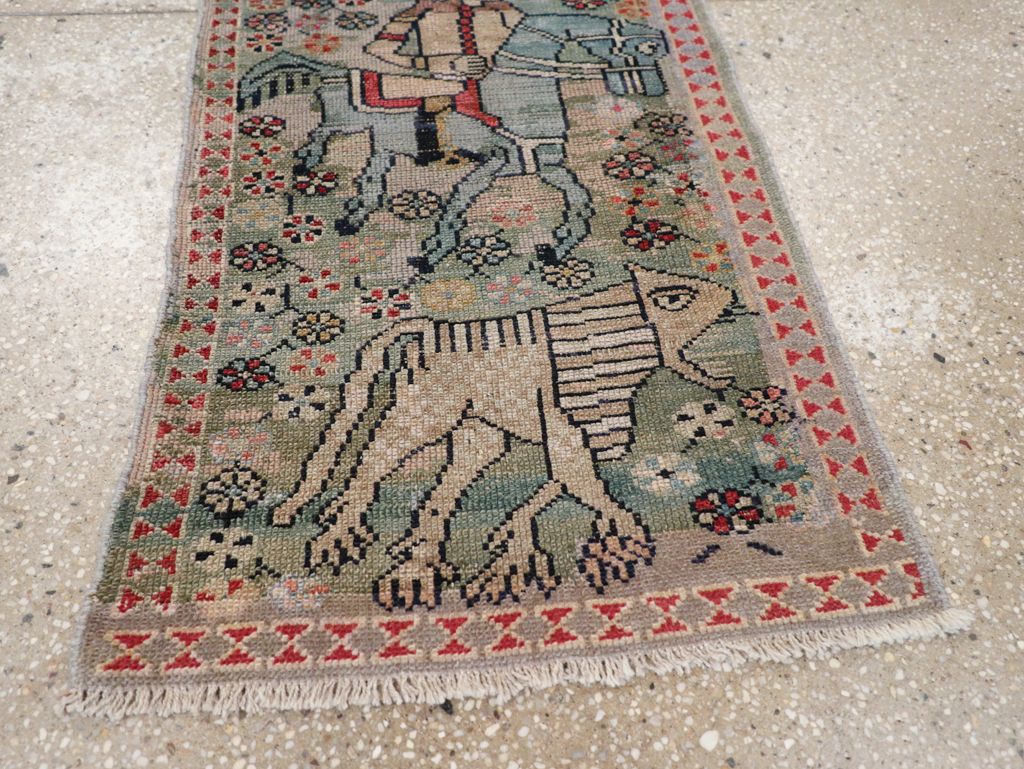 Antique Persian Malayer Pictorial Rug (Pair: 2 of 2), No.31187 - Staging