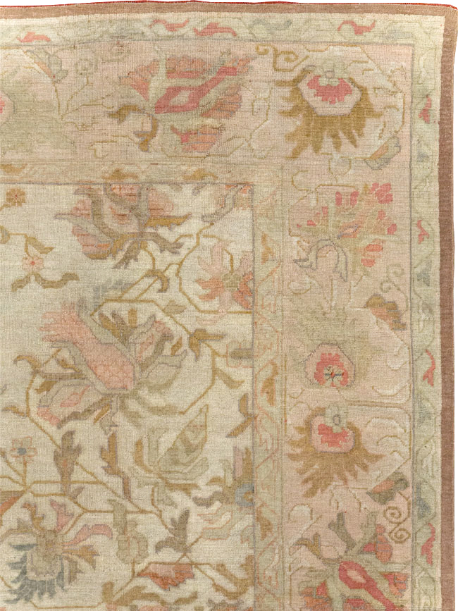 Antique Turkish Oushak Room Size Carpet, No.31192 - Staging