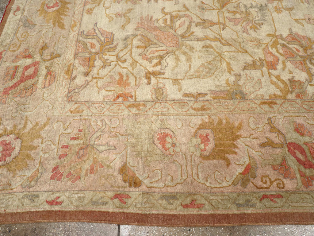 Antique Turkish Oushak Room Size Carpet, No.31192 - Staging