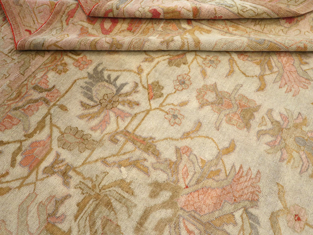 Antique Turkish Oushak Room Size Carpet, No.31192 - Staging