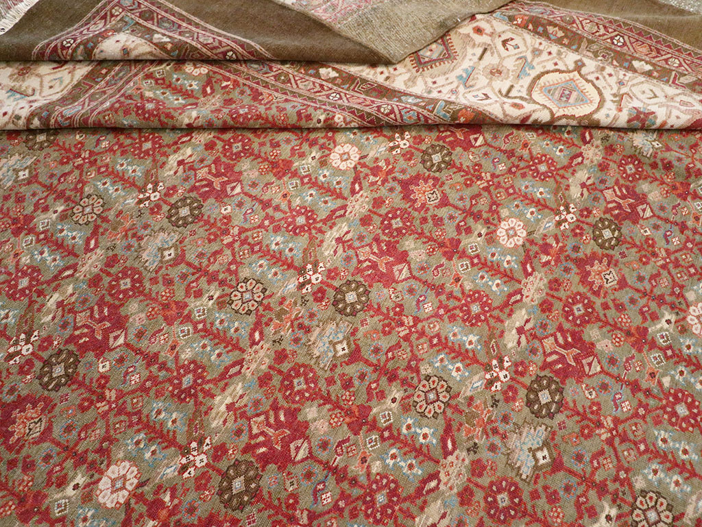 Vintage Persian Malayer Large Carpet, No.31194 - Staging