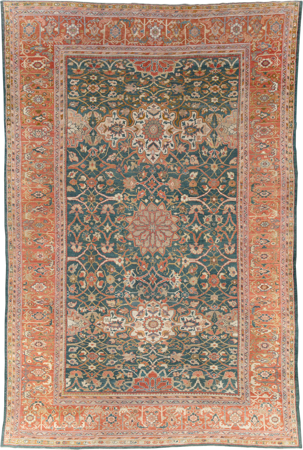 Antique Persian Sultanabad Room Size Carpet, No.31195 - Staging