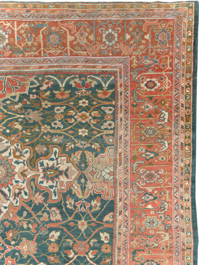 Antique Persian Sultanabad Room Size Carpet, No.31195 - Staging