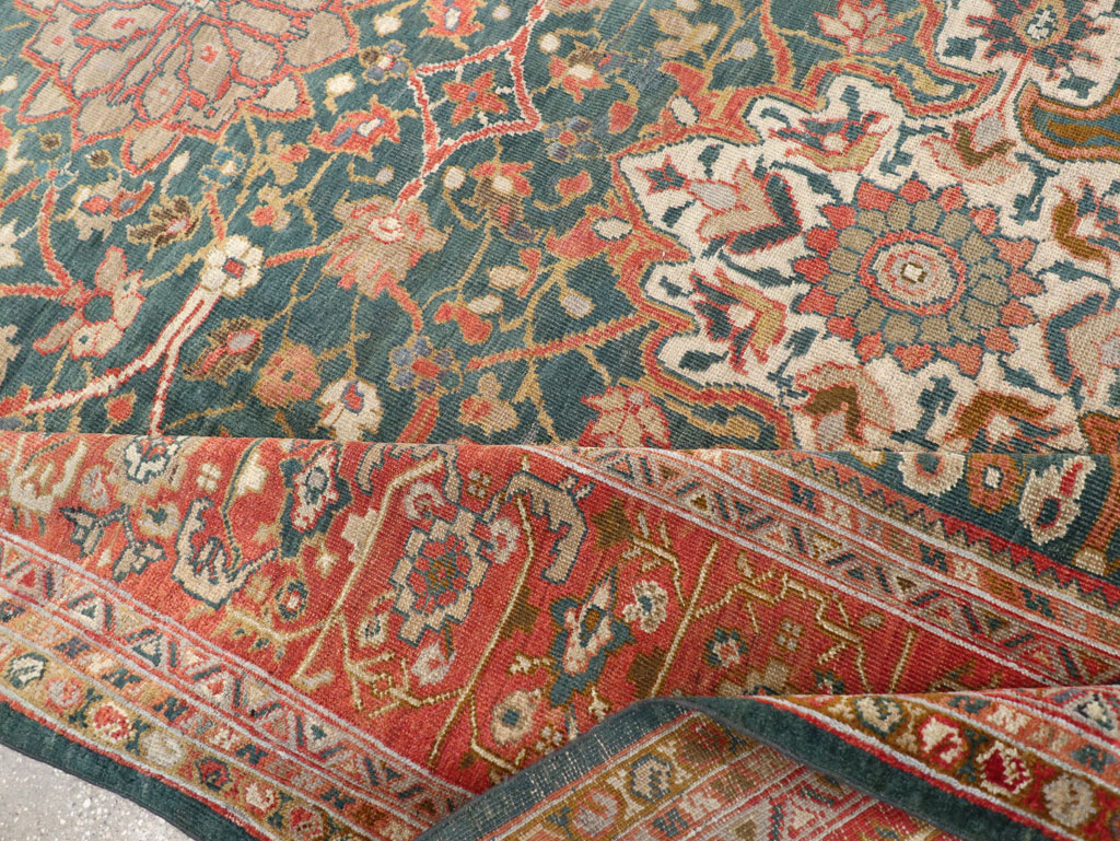 Antique Persian Sultanabad Room Size Carpet, No.31195 - Staging