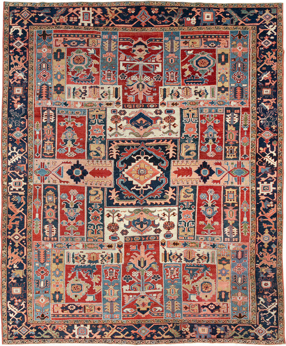 Antique Persian Heriz Room Size Carpet, No.31196 - Staging