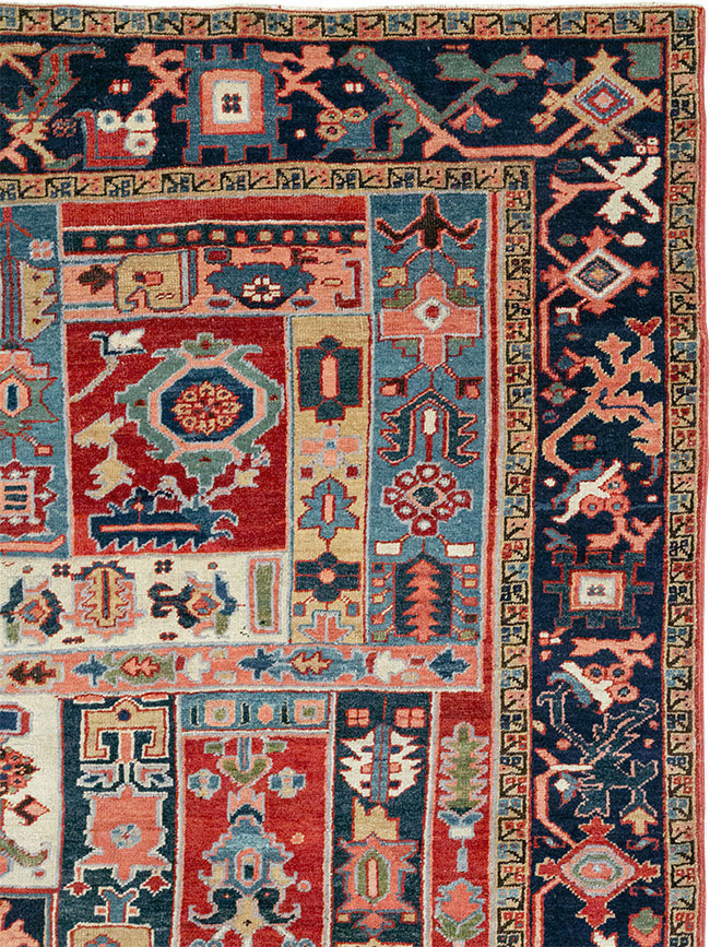 Antique Persian Heriz Room Size Carpet, No.31196 - Staging