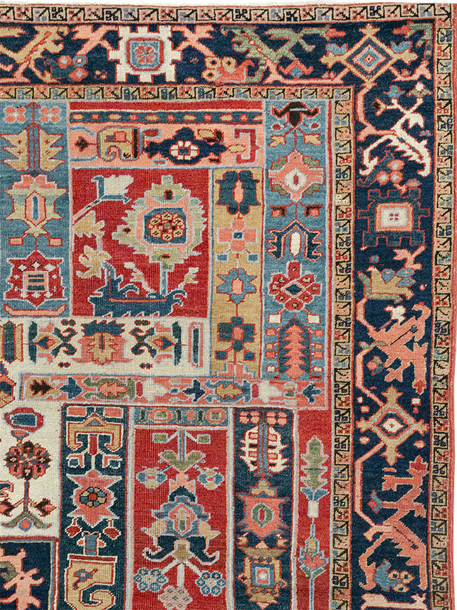 Antique Persian Heriz Room Size Carpet, No.31196 - Staging