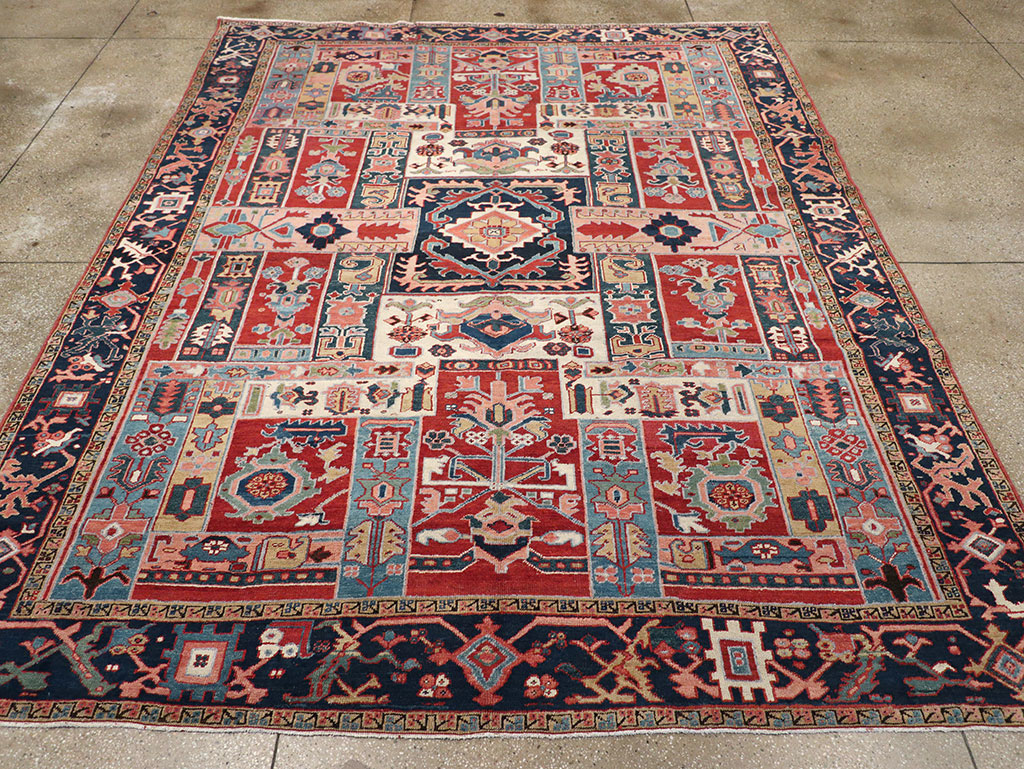 Antique Persian Heriz Room Size Carpet, No.31196 - Staging