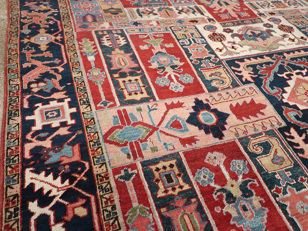 Antique Persian Heriz Room Size Carpet, No.31196 - Staging