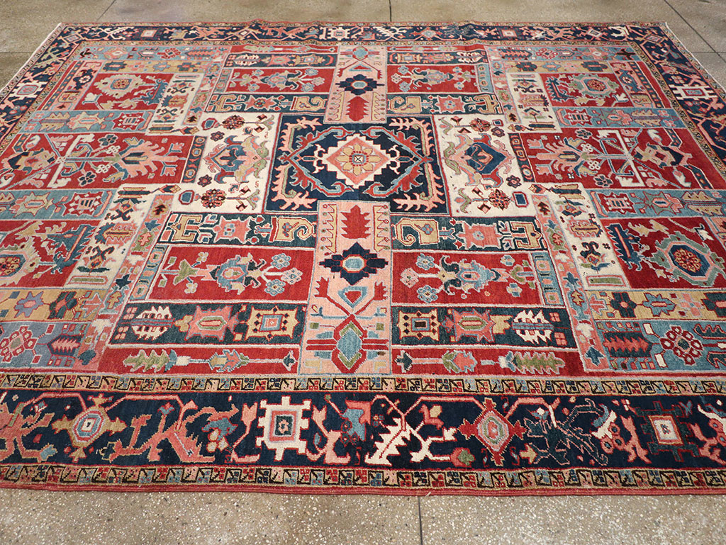 Antique Persian Heriz Room Size Carpet, No.31196 - Staging