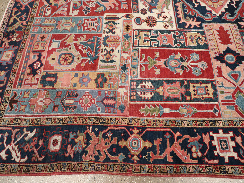 Antique Persian Heriz Room Size Carpet, No.31196 - Staging