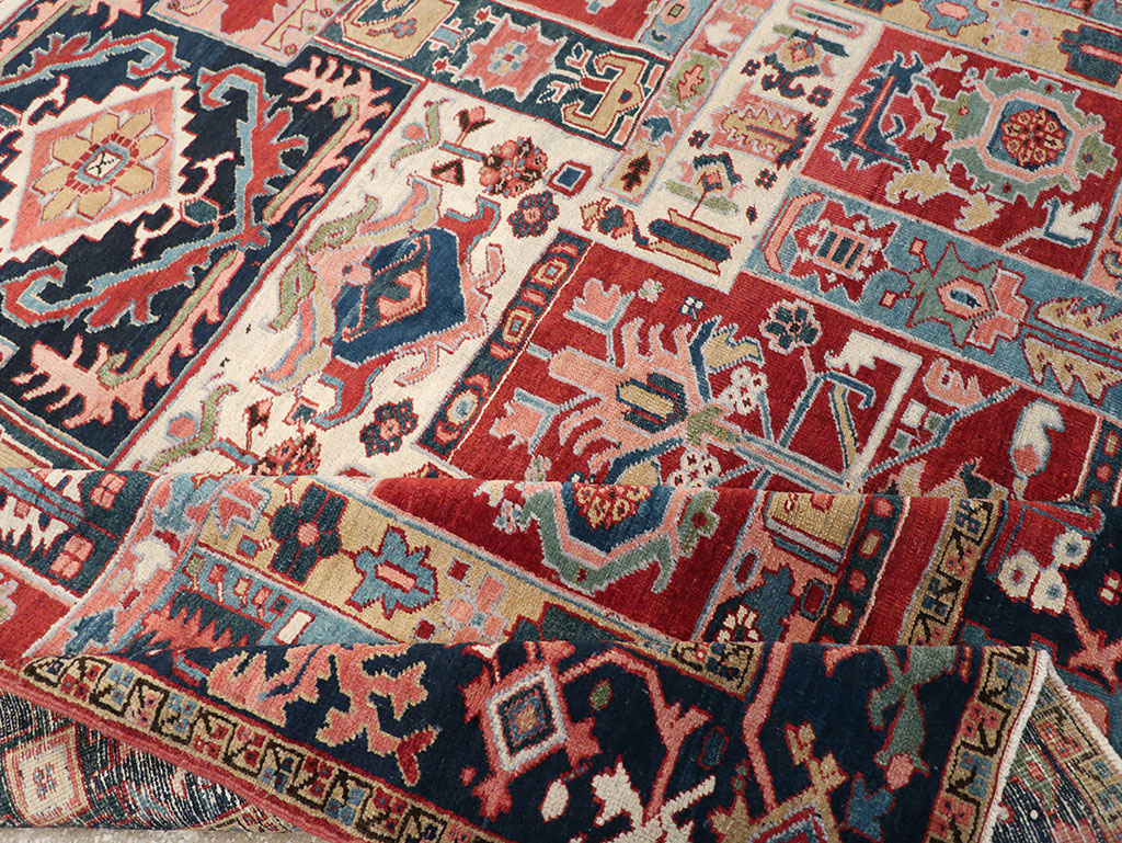 Antique Persian Heriz Room Size Carpet, No.31196 - Staging