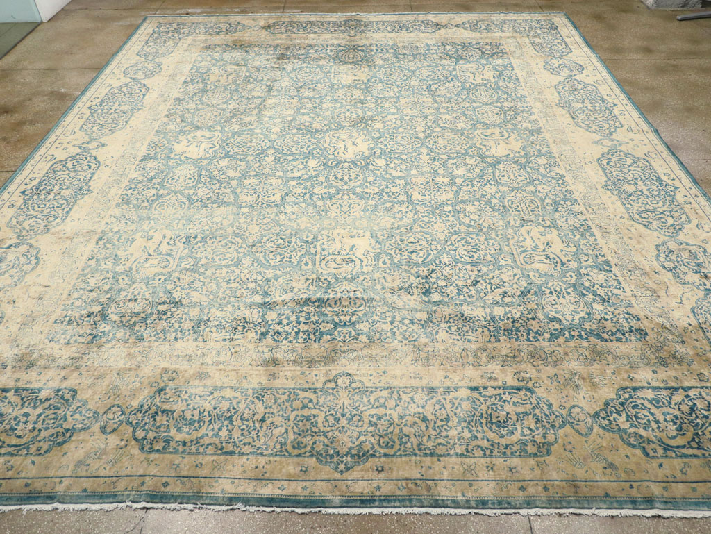 Antique Indian Lahore Large Square Carpet, No.31197 - Staging